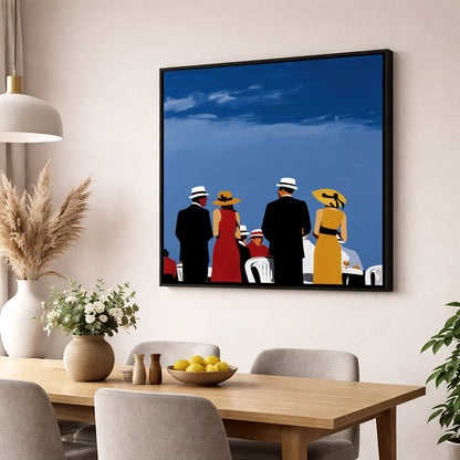 Race Day Elegance racing horse wall art displayed in a dining room