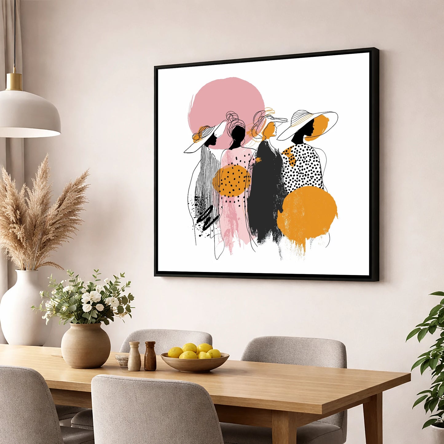 Trackside Elegance racing horse wall art displayed in a dining room