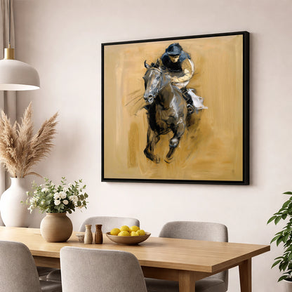 The Final Furlong racing horse wall art displayed in a dining room