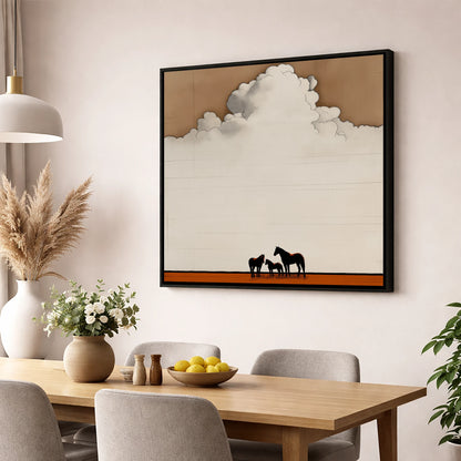 Under the Endless Sky horse landscape wall art displayed in a dining room