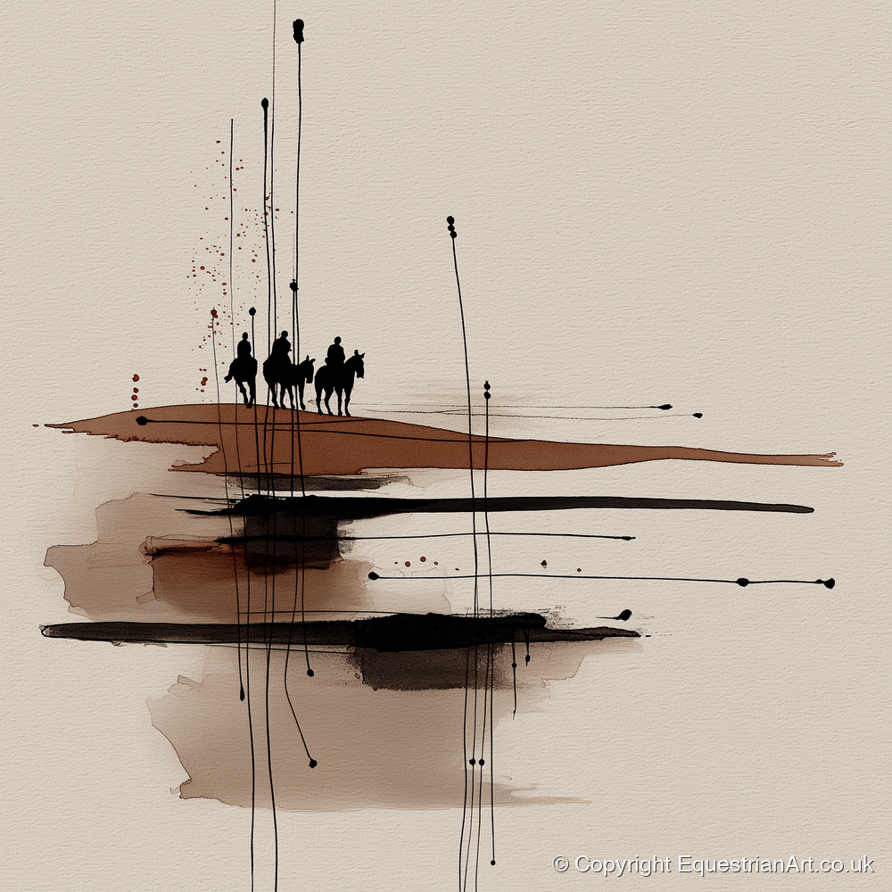 Distant Horizon Riders - horse landscape art print and canvas by Julian Vance A.I