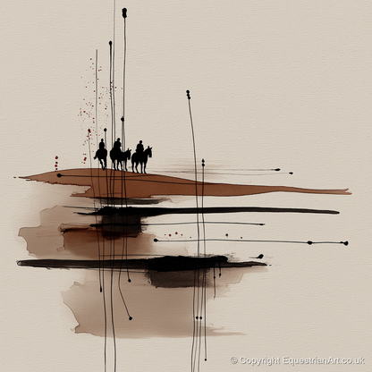 Distant Horizon Riders - horse landscape art print and canvas by Julian Vance A.I