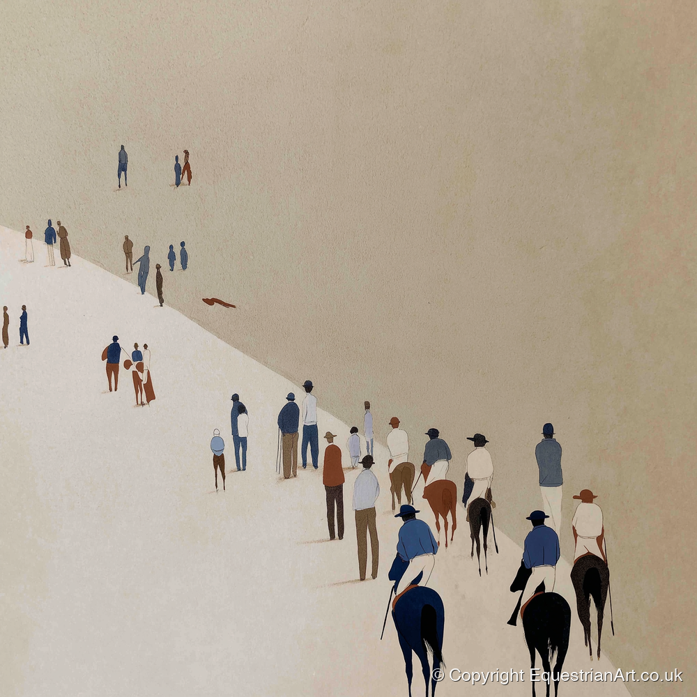 Distant Racegoers - racing horse art print and canvas by Phillip Marbury A.I