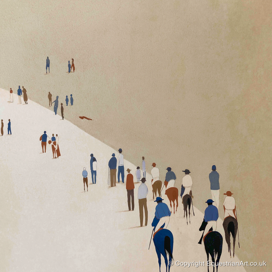 Distant Racegoers - racing horse art print and canvas by Phillip Marbury A.I