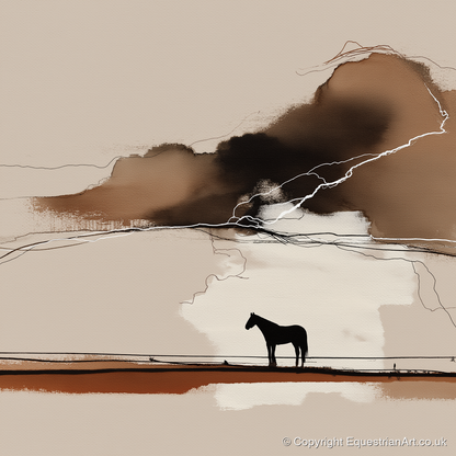 Distant Thunder - horse landscape art print and canvas by Julian Vance A.I