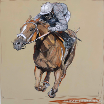 Driving Finish - racing horse art print and canvas by Jasper Montgomery A.I