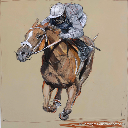 Driving Finish - racing horse art print and canvas by Jasper Montgomery A.I