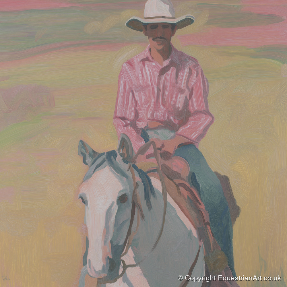 Dusk on the Plains - western horse art print and canvas by Florence Hadley A.I