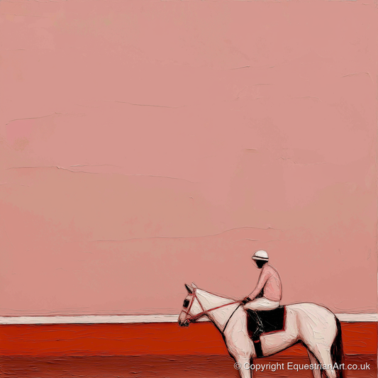 Dusty Rose Paddock - racing horse art print and canvas by Catherine Mercer A.I
