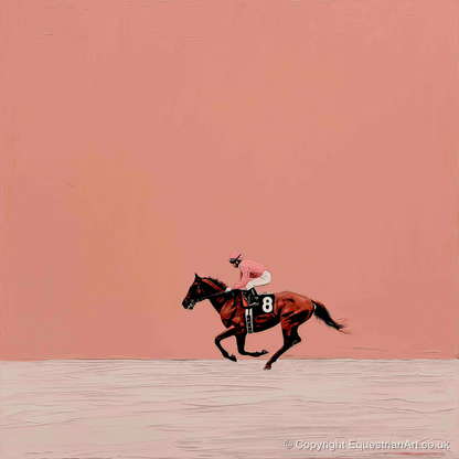 Dusty Rose Racing - racing horse art print and canvas by Catherine Mercer A.I