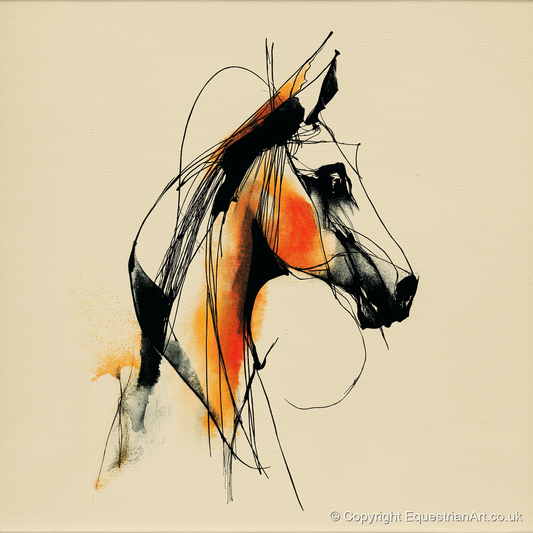 Dynamic Amber Profile - horse breed art print and canvas by Edwin Carlisle A.I
