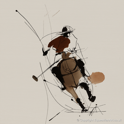 Dynamic Chukka - polo horse art print and canvas by Julian Vance A.I