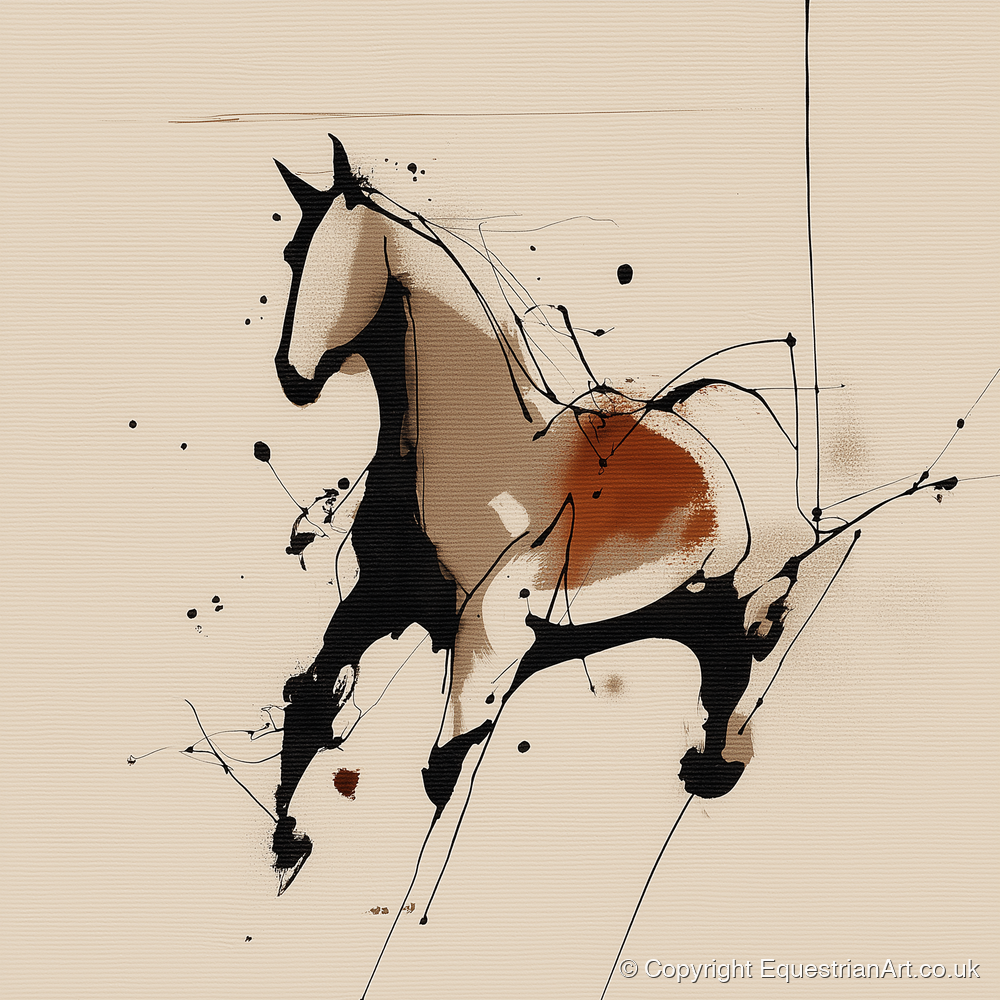Dynamic Equine Form - horse portrait art print and canvas by Julian Vance A.I
