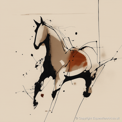 Dynamic Equine Form - horse portrait art print and canvas by Julian Vance A.I