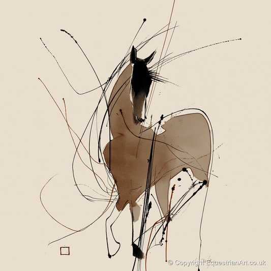 Dynamic Equine Silhouette - horse portrait art print and canvas by Julian Vance A.I