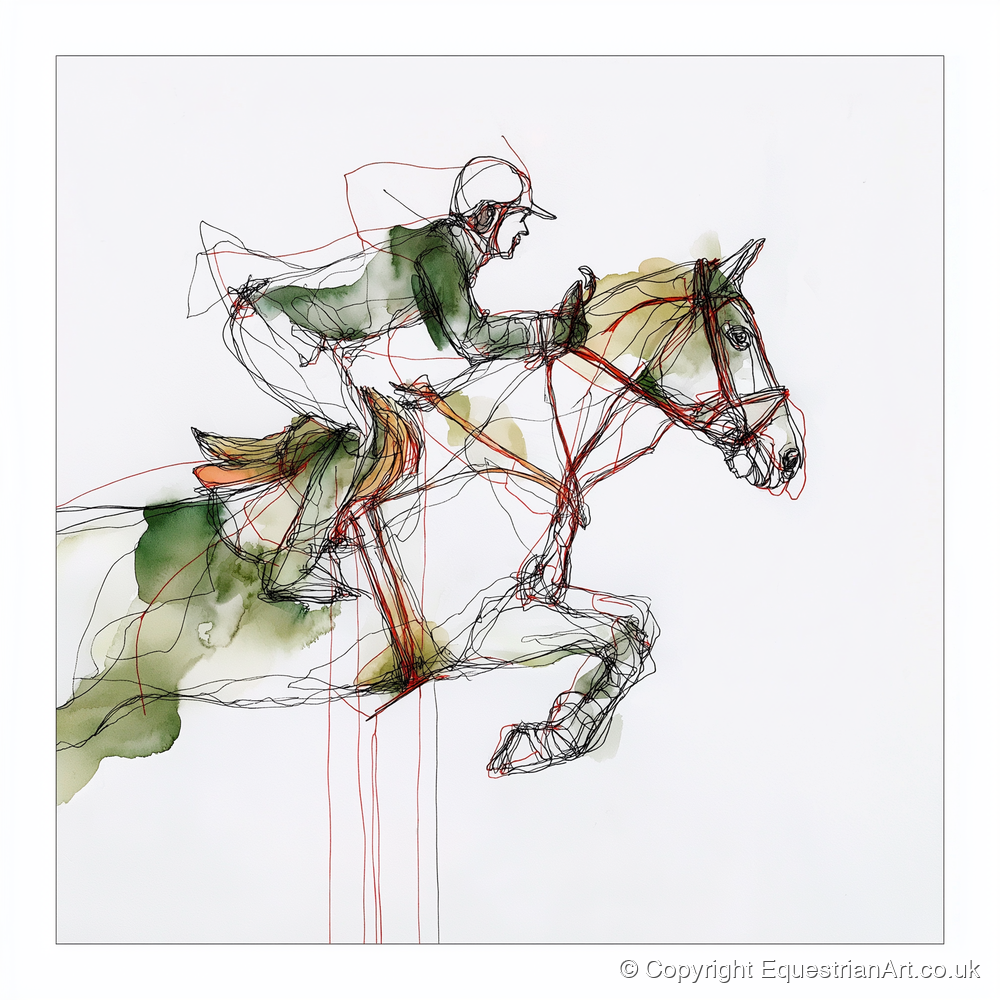 Dynamic Flight - show jumping horse art print and canvas by Gareth Holden A.I