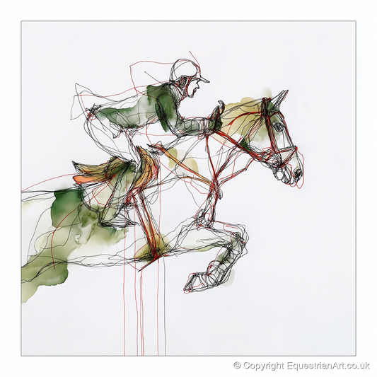 Dynamic Flight - show jumping horse art print and canvas by Gareth Holden A.I