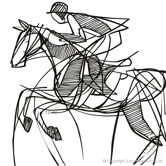 Dynamic Line Jumper - show jumping horse art print and canvas by Conrad Gallagher A.I
