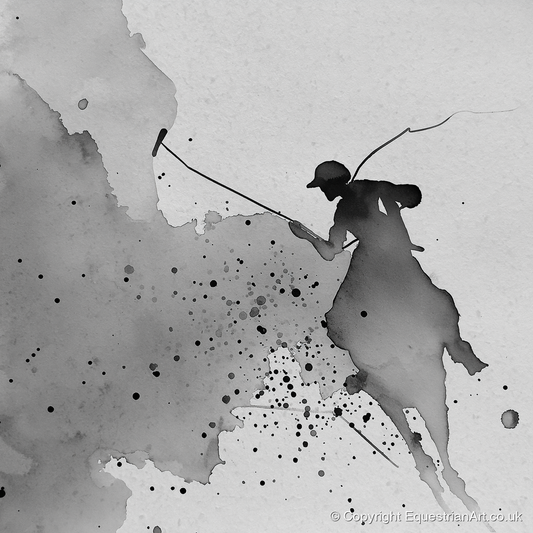 Dynamic Polo Silhouette - polo horse art print and canvas by Adrian Frost A.I