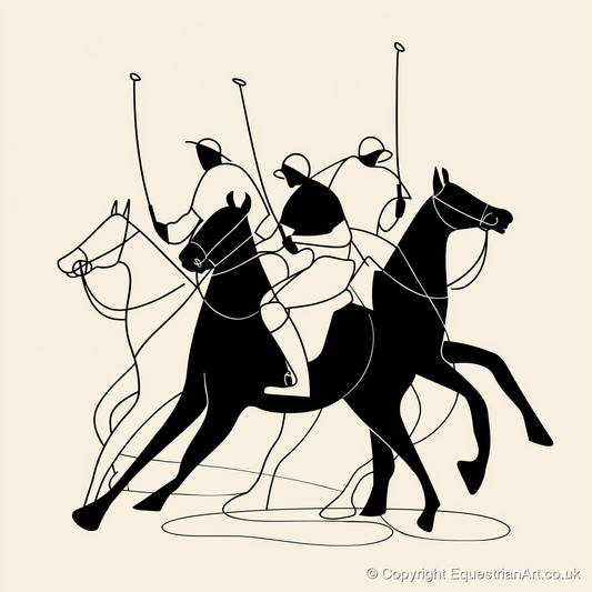 Dynamic Polo Silhouettes - polo horse art print and canvas by Felix Chambers A.I