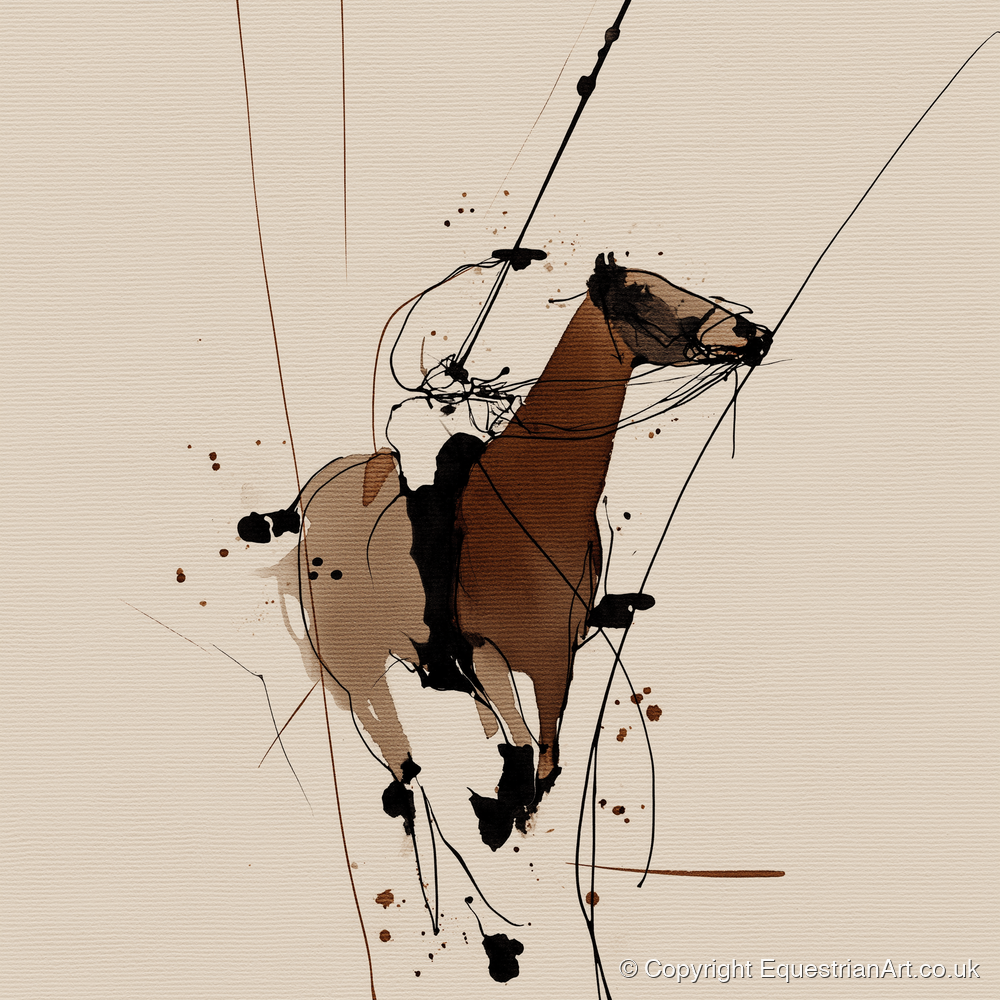 Dynamic Polo Strike - polo horse art print and canvas by Julian Vance A.I
