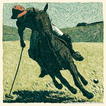 Dynamic Polo Strike - polo horse art print and canvas by Hector Sullivan A.I
