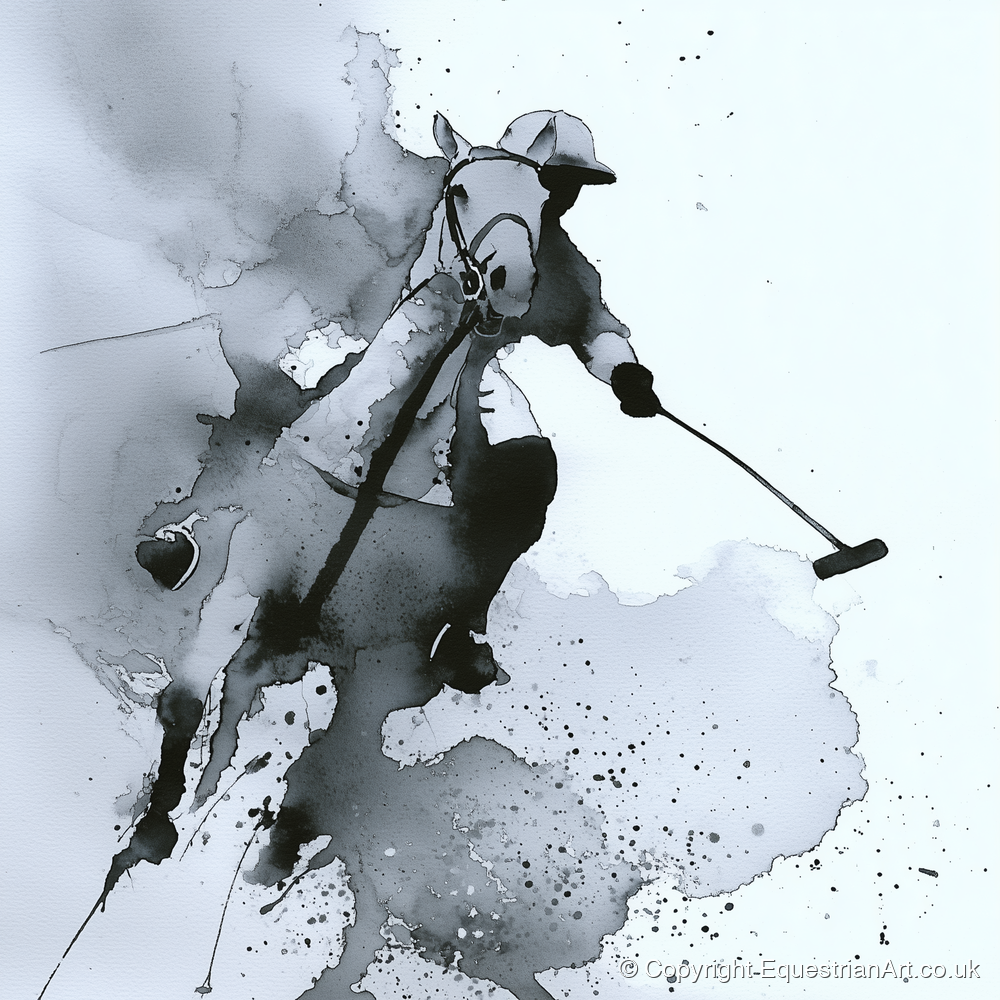 Dynamic Polo Swing - polo horse art print and canvas by Adrian Frost A.I
