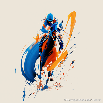 Dynamic Racing Strides - racing horse art print and canvas by Winston Archer A.I