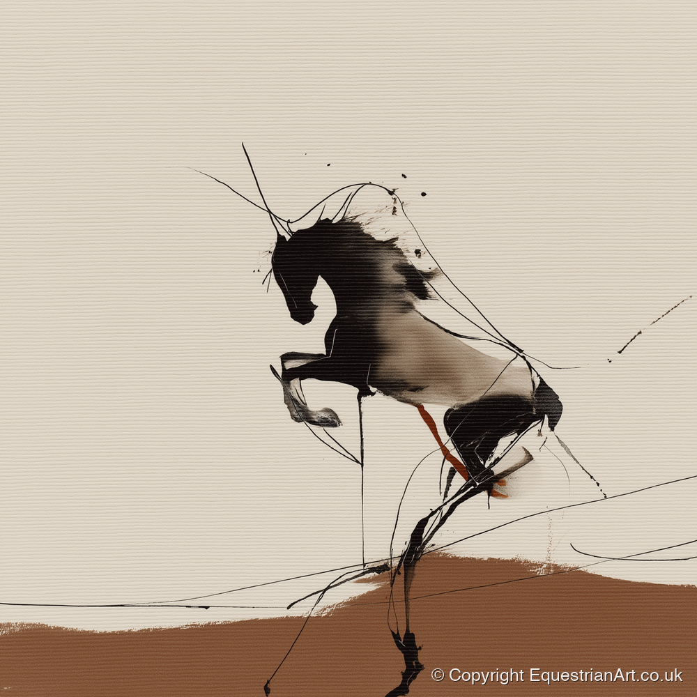Dynamic Rearing Form - wild horses art print and canvas by Julian Vance A.I