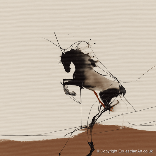 Dynamic Rearing Form - wild horses art print and canvas by Julian Vance A.I