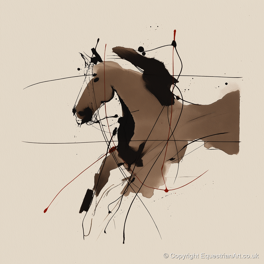 Dynamic Sepia Portrait - horse portrait art print and canvas by Julian Vance A.I
