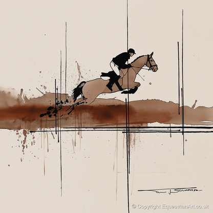 Dynamic Trajectory - show jumping horse art print and canvas by Julian Vance A.I