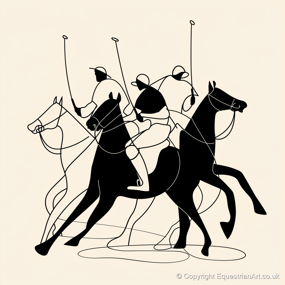 Dynamics of the Match - polo horse art print and canvas by Felix Chambers A.I