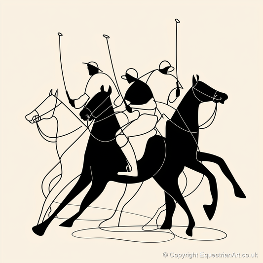 Dynamics of the Match - polo horse art print and canvas by Felix Chambers A.I