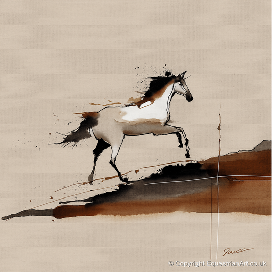 Earthen Canter - wild horses art print and canvas by Julian Vance A.I