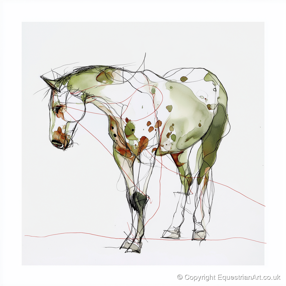 Earthy Appaloosa Contour - horse breed art print and canvas by Gareth Holden A.I