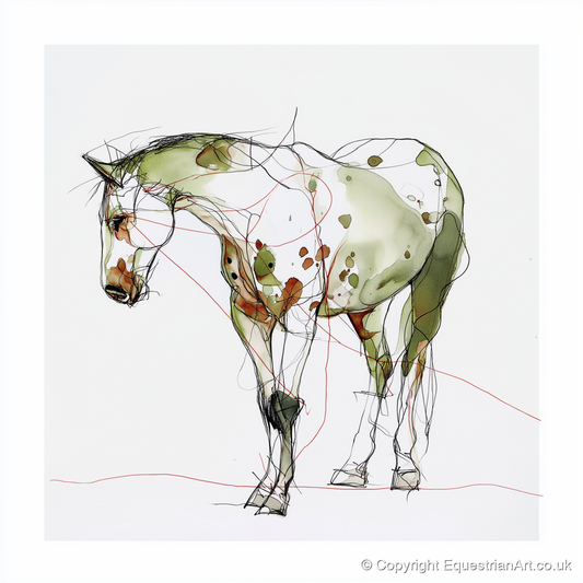 Earthy Appaloosa Contour - horse breed art print and canvas by Gareth Holden A.I