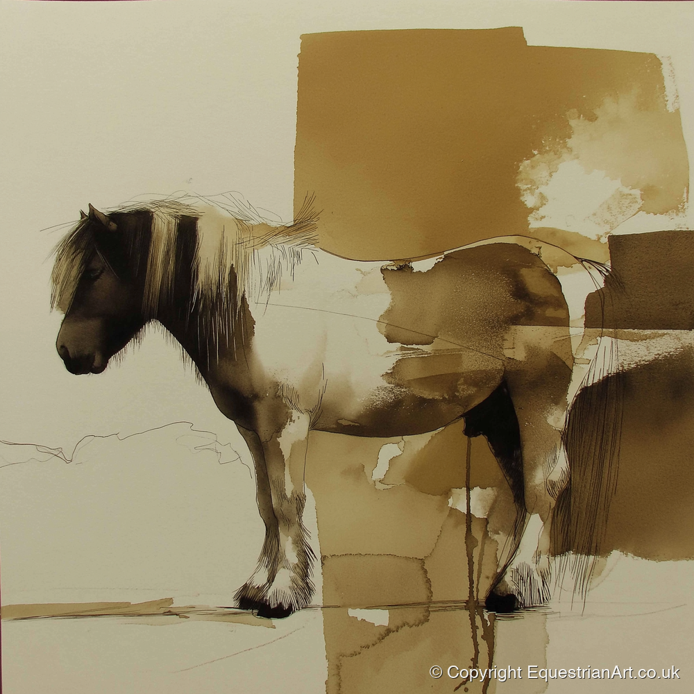 Earthy Cob Profile - horse breed art print and canvas by Harrison Cole A.I