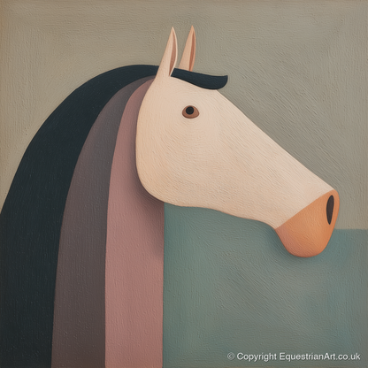 Earthy Equine Profile - horse portrait art print and canvas by Wallace Bingham A.I