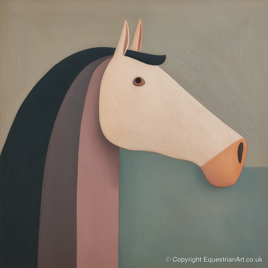 Earthy Equine Profile - horse portrait art print and canvas by Wallace Bingham A.I