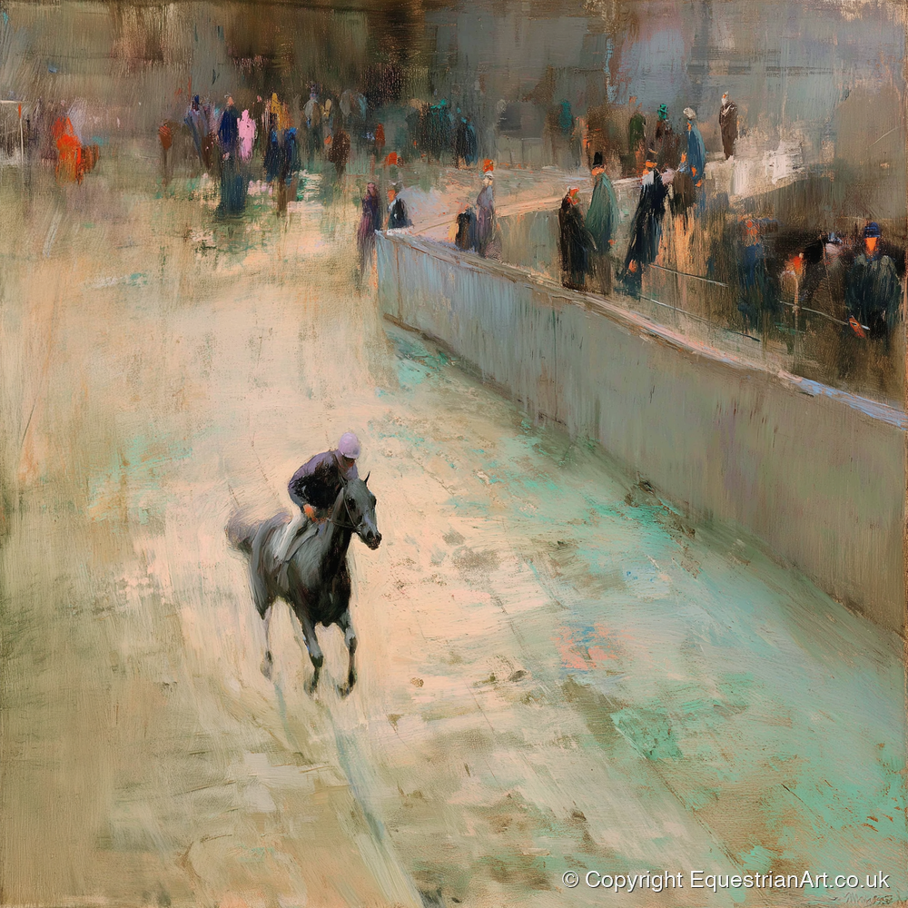 Echoes of the Track - racing horse art print and canvas by Nathaniel Reed A.I