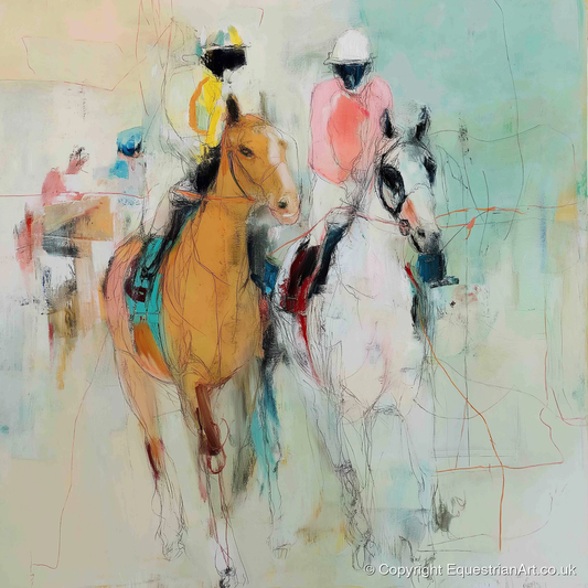 Echoes of the Turf - racing horse art print and canvas by Antonia Blythe A.I