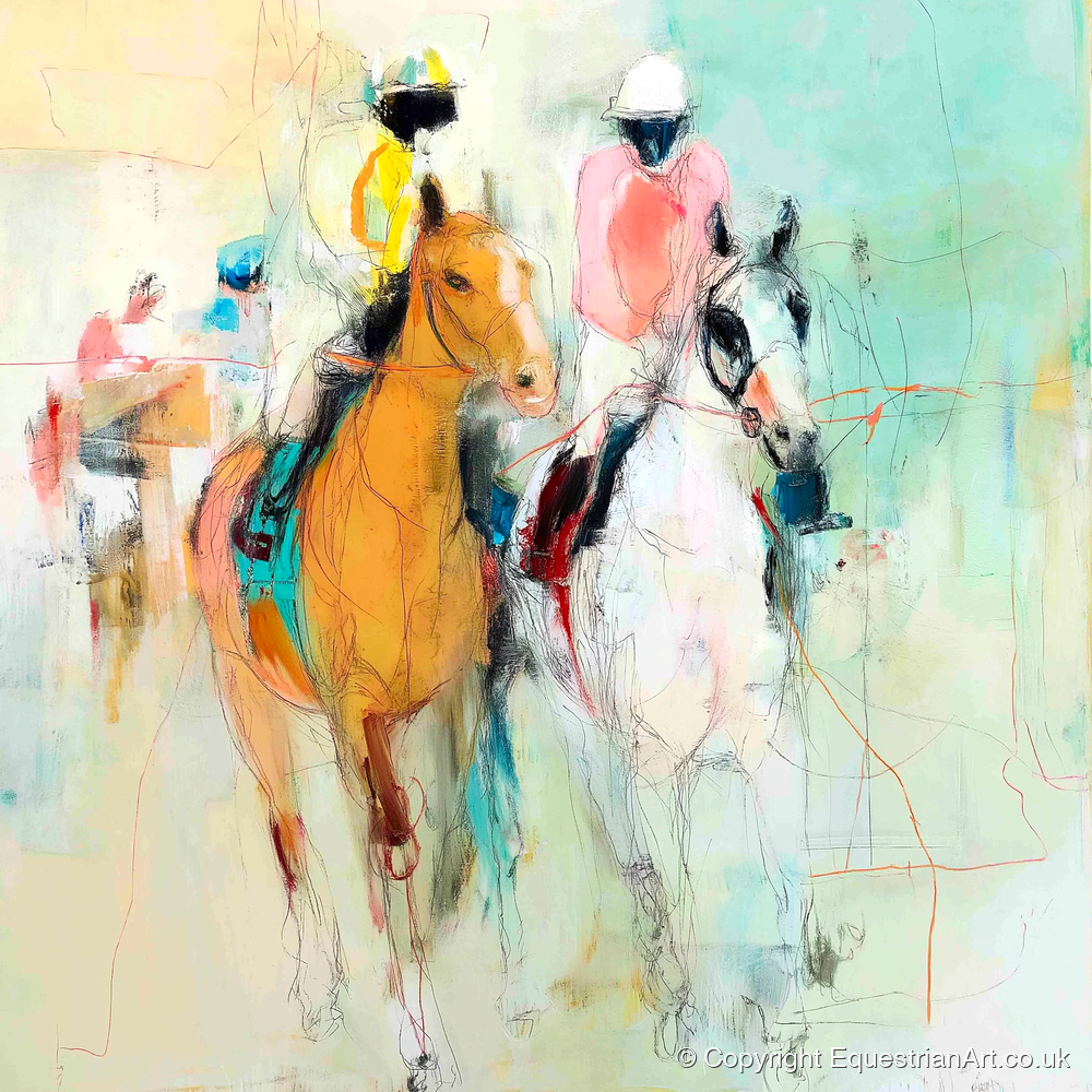 Echoes of the Turf - racing horse art print and canvas by Antonia Blythe A.I