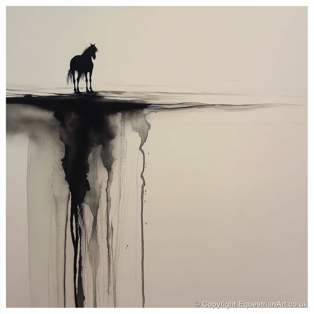 Edge of Silence - horse landscape art print and canvas by Alexander Blackwood A.I