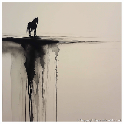 Edge of Silence - horse landscape art print and canvas by Alexander Blackwood A.I