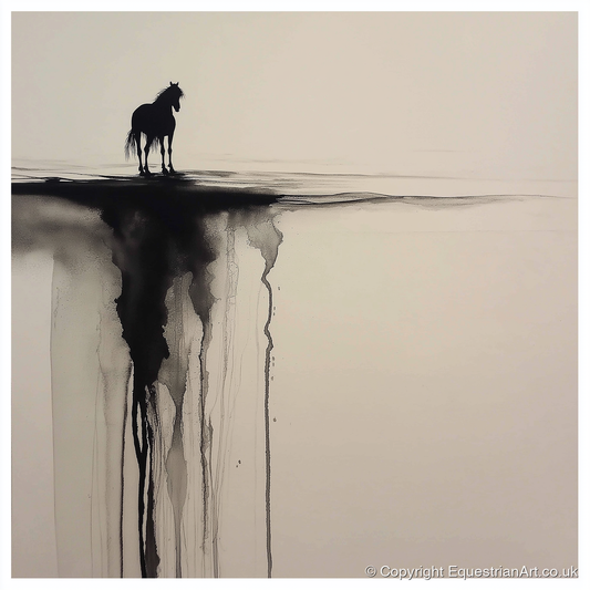 Edge of Silence - horse landscape art print and canvas by Alexander Blackwood A.I