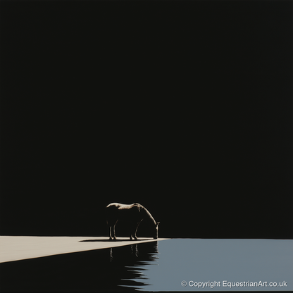 Edge of Stillness - horse landscape art print and canvas by Adelaide Calloway A.I