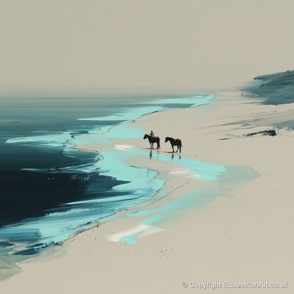 Edge of the Tide - horse landscape art print and canvas by Callum Ross A.I