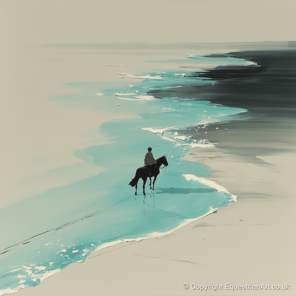 Edge of the Tide - horse landscape art print and canvas by Callum Ross A.I