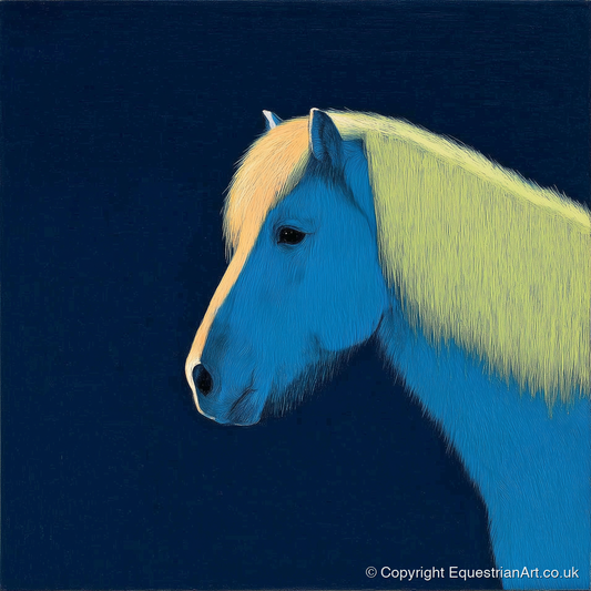 Electric Blue Profile - horse breed art print and canvas by Malcolm Hastings A.I